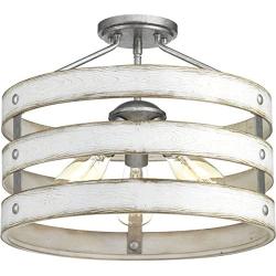 Progress Lighting P350049-141 Gulliver Semi-Flush/Convertible, Galvanized Finish