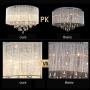 NIUYAO Modern Crystal Raindrop Silver Chandelier Lighting Flush Mount LED Ceiling Light Fixture Pendant Lamp for Dining Room Bathroom Bedroom Living-Room W16'' H12'' 295199