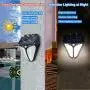 Solar Lights Outdoor with Motion Sensor Wall Light Flood Light Security Lights IP65 Waterproof Solar Power for Front Door Garden Patio Yard Garage Deck Steps entryways (White)