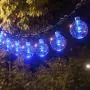 Solar String Lights Blue Outdoor - 36FT 60 Led Upgraded Outdoor Globe String Lights, Solar Powered Crystal Balls Lights, 8 Mode Waterproof Patio Lights Solar for Garden Patio Gazebo Yard Party Decor