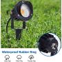 SUNVIE 15W Landscape Lighting LED Spotlight Outdoor 120V AC Waterproof Landscape Lights Spot Lights for Yard with Spiked Stake Warm White Flag Lights Garden Decorative Lamp with US 3-Plug in (2 Pack)