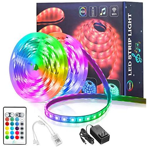 LED Strip Lights, Wifi Wireless Smart Light Strip Works with Alexa Googl LED Strip Light APP Control with Remote, Music Sync Tape Lights,LED Lights Rope Lights for Bedroom, TV, Kitchen, Bar Decoration