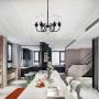 Sivilynus Dining Room Lighting Fixtures Hanging Chandelier Light 6 Lights Black Farmhouse Kitchen Island Vintage Rustic Fixture for Dining Room Living Room Foyer Porch