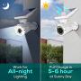 A-ZONE L10 Solar Motion Sensor Light Outdoor, 800 Lumens 8 LED Wireless Solar Lights, Red Light Mode, Waterproof IP66, Aluminum, Solar Security Lights for Garage, Porch, Yard , Pack of 2, (White)