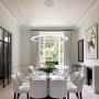 Royal Pearl Modern LED Chandelier Dimmable 1 Ring Acrylic Contemporary LED Pendant Light for Dining Room Living Room, Cool White 6000K, Silver