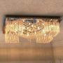 TFCFL Crystal Raindrop Chandelier, 13-Light Modern Flush Mount LED Ceiling Light Fixture Pendant Lamp for Dining Room Bedroom Living Room H7'' X W24'' x L32''