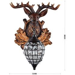 Deer Heads Antlers Vintage Style Resin Wall lamp 1 Light, Rural Countryside Antler Wall lamp,Living Room,Bar,Cafe