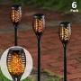 6PK Solar Lights Outdoor Pathway, Mini Solar Powered Outdoor Garden Path Torch Stake Lights for Landscape Patio Walkway Yard Driveway