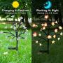 Solar Garden Lights Outdoor - 2 Pack Warm White Cherry Blossoms Flower Lights for Yard,Lawn,Pathway,Backyard,Christmas,Party