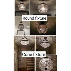 Vintage K9 Crystals Chandelier Classic Pendant Light Fixture for Living Room Entry Dining Room Staircase, Cone