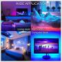 Smart LED Strip Lights Bluetooth 32.8FT, YUMQUA RGB Led Light Strip Music Sync Color Changing, Built-in Mic, App Control + Remote, 5050 300 LEDs Tape Lights for Bedroom, TV, Party and Home
