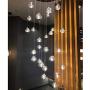 Crystal Chandelier Modern Pendant Light LED Raindrop Ceiling Lamp Crystal Ball Lighting Fixture 26 Lights for Staircase Living Room Hotel Hallway Bedroom Hotel Hallway Foyer Entryway (26 lights-Round)