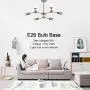 MELUCEE Modern 6 Lights Chandeliers Sputnik Kitchen Island Lighting Brushed Nickel Mid Century Light Fixture Flush Mount Ceiling Light for Living Room Bedroom Foyer Hallway