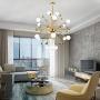 Modo Lighting Chandelier Lighting Fixture Gold Mid Century Pendant lamp, Frosted Glass Modern Ceiling Light Lining Room Dining Room. (18-Lights)