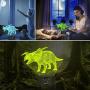 Dinosaur 3D Night Light Table Desk Lamp, Elstey 7 Colors Optical Illusion Touch Control Lights with Acrylic Flat & ABS Base & USB Cable for Christmas Gift