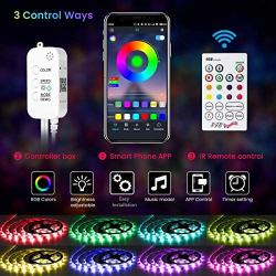 65.6FT/20M LED Strip Lights, Sxlofty RGB LED Light Strip Music Sync RGB LED Strip,5050 SMD Color Changing LED Strip Light Bluetooth Controller + 23 Key Remote LED Lights for Bedroom Home Party