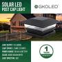 GKOLED Solar Post Cap Lights, Low Profile Design, 2 Batteries Each Light, Outdoor Garden Yard Patio Solar Powered Fence Post Lights for 3.5x3.5 4x4 Wood or Vinyl Posts, 3000K Warm White (4-Pack)