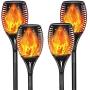 CASAVIDA Solar Torch Lights Outdoor, Waterpoof Landscape Garden Pathway Lights with Vivid Dancing Flickering Flames, Dusk to Dawn Auto On/Off Security Light for Deck Yard Driveway, (4Pack)