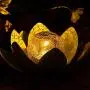 HUAXU Garden Solar Light Outdoor , Amber Crackle Globe Glass Lotus Decoration , Waterproof Gray Metal LED Flower Lights for Patio,Lawn,Walkway,Tabletop,Ground