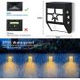 DBF Outdoor Solar Fence Lights, Waterproof Solar Deck Lights Wall Mount LED Decorative Lighting Auto On/Off Solar Patio Lights for Garden Yard Post Decor, 8 Pack (Warm Light)