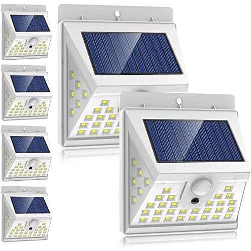 Solar Motion Sensor Light Outdoor, [6 Pack/3 Modes/40 LED] LANSOW Solar Powered Security Lights Wireless IP 65 Waterproof Lights for Wall Deck Yard Garage Porch Garden Patio Fence(6pk-White)