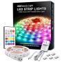 RGB Led Strip Lights 16.4 Feet 4096 DIY Colors Changing Rope Light 30mins Timing Off Led Tape Light Kits with 24keys Ir Remote, Adhesive Clips and 12v Ul Plug for Bedroom Kitchen Cabinet Tv Bar Party