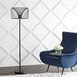 JONATHAN Y JYL6105A Gridley 61'' Metal LED Floor Lamp, Contemporary, Transitional for Bedroom, Living Room, Black