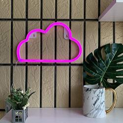 Neon Sign Cloud Lights Pink Wall Art Décor USB & Battery Powered LED Neon Night Light for Kids Bedroom,Dorm,Wedding Party Birthday Gifts Baby Nursery Lamp(YDF)