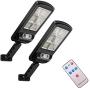 Solar Street Lights Outdoor 96LED Solar Parking Lights Remote Control Security Solar Motion Sensor Light with 3 Lighting Modes for Path Yard-2Pack