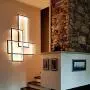 LED Wall Lamp Dimmable Living Room Light Fixture with Remote Control, Modern Black Dining Room Flush Mount Acrylic Rectangle Design Sconces Wall Lighting for Indoor Bedroom Bathroom Hallway Kitchen