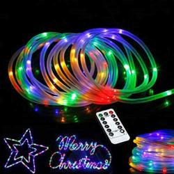 Ambaret LED Rope Lights Twinkle Battery Operated String Lights 40Ft 120 LED Fairy Light, 8 Color Changing Waterproof Strip Light for Bedroom Garden Outdoor Party Decoration (Multi-Color 2 Pack)