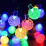 Lwind Globe Solar String Lights, 22.96ft 50 LED Outdoor Bulb String Lights, Waterproof 8 Modes Solar Patio Lights for Patio, Garden, Gazebo, Yard, Outdoors (Globe, Color)