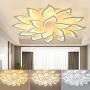 Modern LED Ceiling Light Dimmable Light Fixture Lotus Flower Petal Ceiling Lamp with Remote Control Flush Mount Chandelier for Bedroom Dining Room Kitchen (Number of Lights: 6+12)