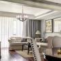 Alice House 22'' 5-Light E26 Large Chandelier Brushed Nickel Modern Style Hammered Glass Traditional Hanging Pendant Lighting Fixture for Living Room, Dining Room, Kitchen, Bedroom AL6091-H5