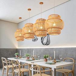 Nordic Simple And Modern Chandelier Handmade Bamboo Weaving Pendant Light Creative Personality Hanging Lamp Living Room Bedroom Dining Room Suspend Light