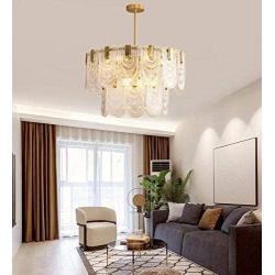 Sweety House New Snowflake Customized 9-lamp Chandelier, Simple postmodern Crystal lamp, Creative net red Dining Room Lighting Chandelier (Gold)