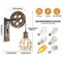 PUZHI HOME Industrial Wall Sconce Pulley Wall Lamp 1-Light Wall Light Fixtures for Indoor Lighting Bathroom Kitchen Living Room -Bronze Finished