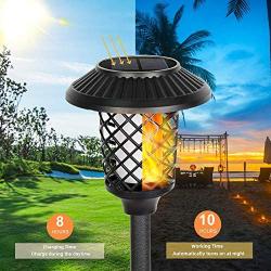 FUDESY Solar Torch Lights,LED Torches Light with Dancing Flickering Flames Outdoor Landscape Lighting, for Outside Pathway Garden Yard,1400K IP44,4-Pack