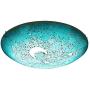 SUSUO Mosaic Design Blue Stained Glass Flush Mount Ceiling Light with Moon and Star Pattern Vingte Art Deco Ceiling Fixture for Bedroom Living Room Hallway Kitchen Bar