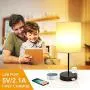 Touch Control Table Lamp, USB Touch Lamp with AC Outlet, 3 Way Dimmable Bedside Nightstand Lamp, LED Desk Lamp USB Reading Lamp Modern Lamp for Bedroom Living Room Office(Bulb Included)