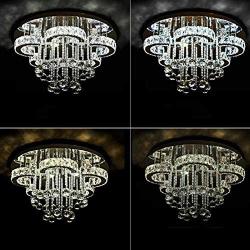 Modern Crystal Ceiling Light Fixtures LED Dimming Chandelier Dimmer Lights for Dining Room Bedroom Living Room Kitchen