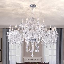 Crystal Pendant Chandelier/Light Fixture for Dining Room/Living Room/Foyer (18 Lights)