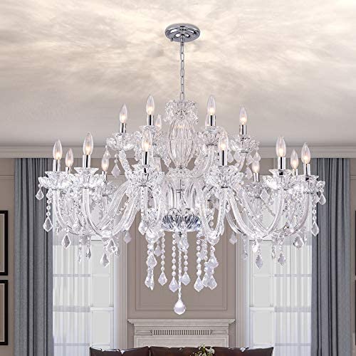 Crystal Pendant Chandelier/Light Fixture for Dining Room/Living Room/Foyer (18 Lights)