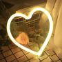 Heart Neon Signs for Wall Decor,USB or Battery Decor Light,Neon Light for Bedroom,LED Neon Decorative Lights for Christmas,Party,Girls Living Room(Warm White)