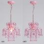 Q&S Mini Crystal Chandelier, Modern Pink Chandelier,Small Hanging Light Fixture for Princess Room,Dressing Room,Bathroom,Clothing Store,Salon,W11.8'',1 Light E26.