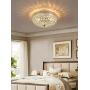 Amabao Lighting, 3-Light Chrome Finish Crystal LED Flush Mount Light Fixture, Ceiling Light Fixture for Bedroom, Living Room, Dining Room, Hallway, E12, 4WX 3 LED Bulbs Not Included