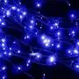 Blue Curtain Lights for Decorations, 10 Ft Connectable String Lights with 8 Twinkle Modes Led Fairy Lights for Bedroom, Waterproof Outdoor String Lights for Party Wedding Decorations Twinkle Lights