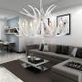 NIUYAO Retro Farmhouse Candle Style Resin Deer Antler White Chandeliers Faux Antler Fixture 4 Light Matching Chain Creative Pendant Light for Living Room Restaurant Bar Cafe Dining Rooms 494843