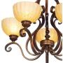 Iron Scroll Golden Bronze Chandelier 28'' Wide Amber Scalloped Glass 5-Light Fixture for Dining Room House Foyer Kitchen Island Entryway Bedroom Living Room - Franklin Iron Works