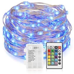 Chalpr String Lights Battery Operated, 16.4ft 50LEDs Multi Color Changing Fairy Lights with Remote, Waterproof Silver Wire Twinkle Lights for Bedroom, Wedding, Parties, Patio, Outdoor Garden